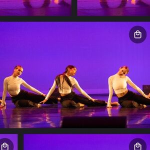 Balera 15419 Long Sleeve Caged Waist Тор & 14067 Woven Tech Wide Leg Pants Sz AS